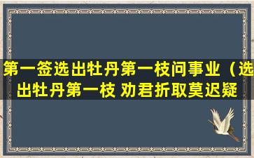 第一签选出牡丹第一枝问事业（选出牡丹第一枝 劝君折取莫迟疑 求财）